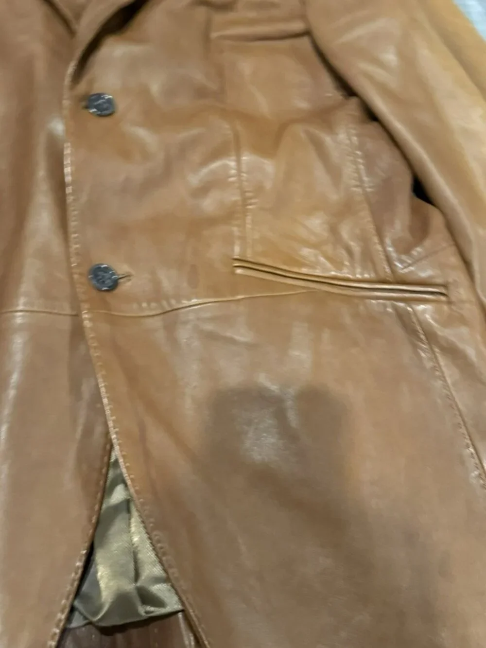 Banana Republic Men's Brown 100% Leather 2 Button Sport Coat Jacket SZ 42 Large